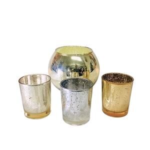 Set of Candle in Spherical Glass and 3 Tealight Votives